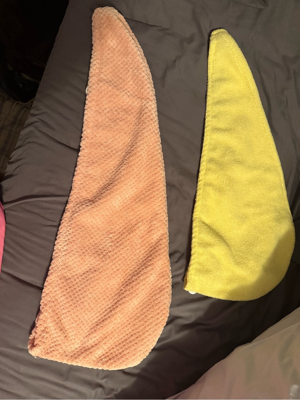 Microfiber Hair Wrap Set in Peach and Yellow